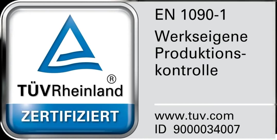 TÜV Rheinland – werkseigene Produktionskontrolle nach EN 1090-1 zertifiziert